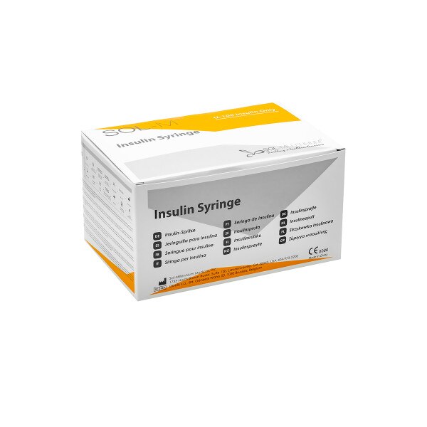 SOL-M 1mL Insulin Syringe, box